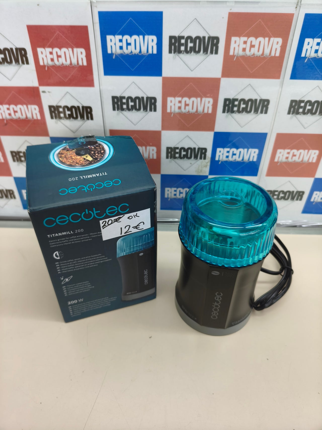 Molinillo de café y especias de 200 W con cuchillas de titanio