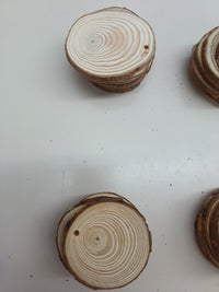 Rodajas madera natural 6–7 cm manualidades 50 pcs