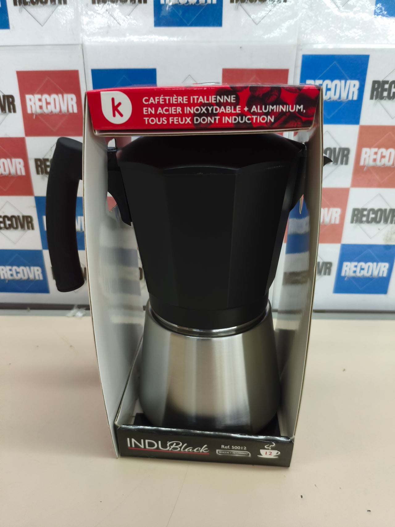 Cafetera Italiana INDU Black 12 tazas