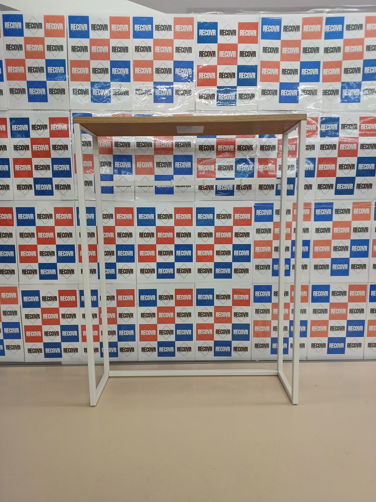Mesa consola acero madera 60x18cm blanca Yamazaki