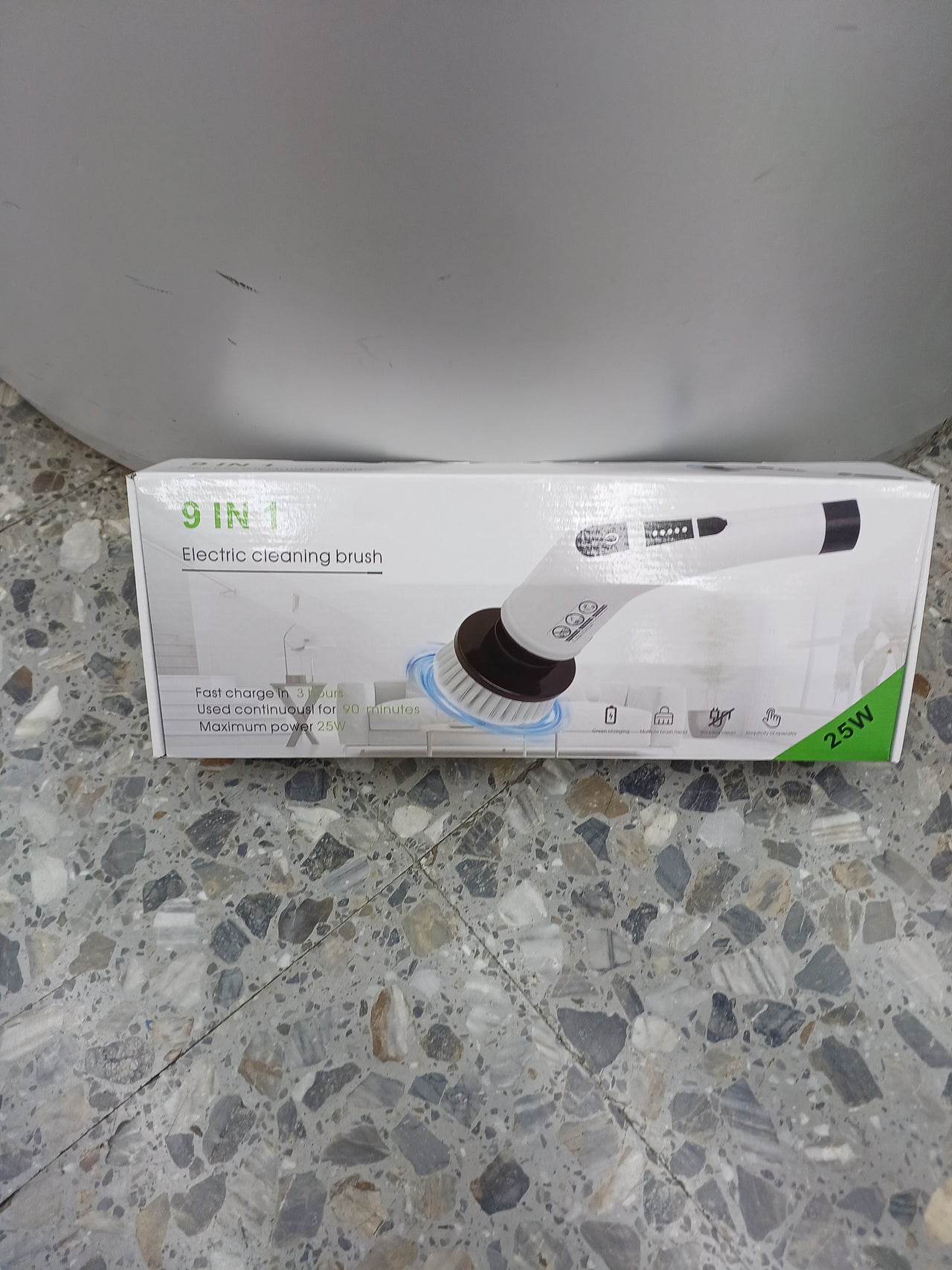 Cepillo de limpieza eléctrico, carga rápida en 3 horas, autonomía de hasta 90 minutos, potencia máxima de 25 W, múltiples cabezales de cepillo y limpieza inalámbrica