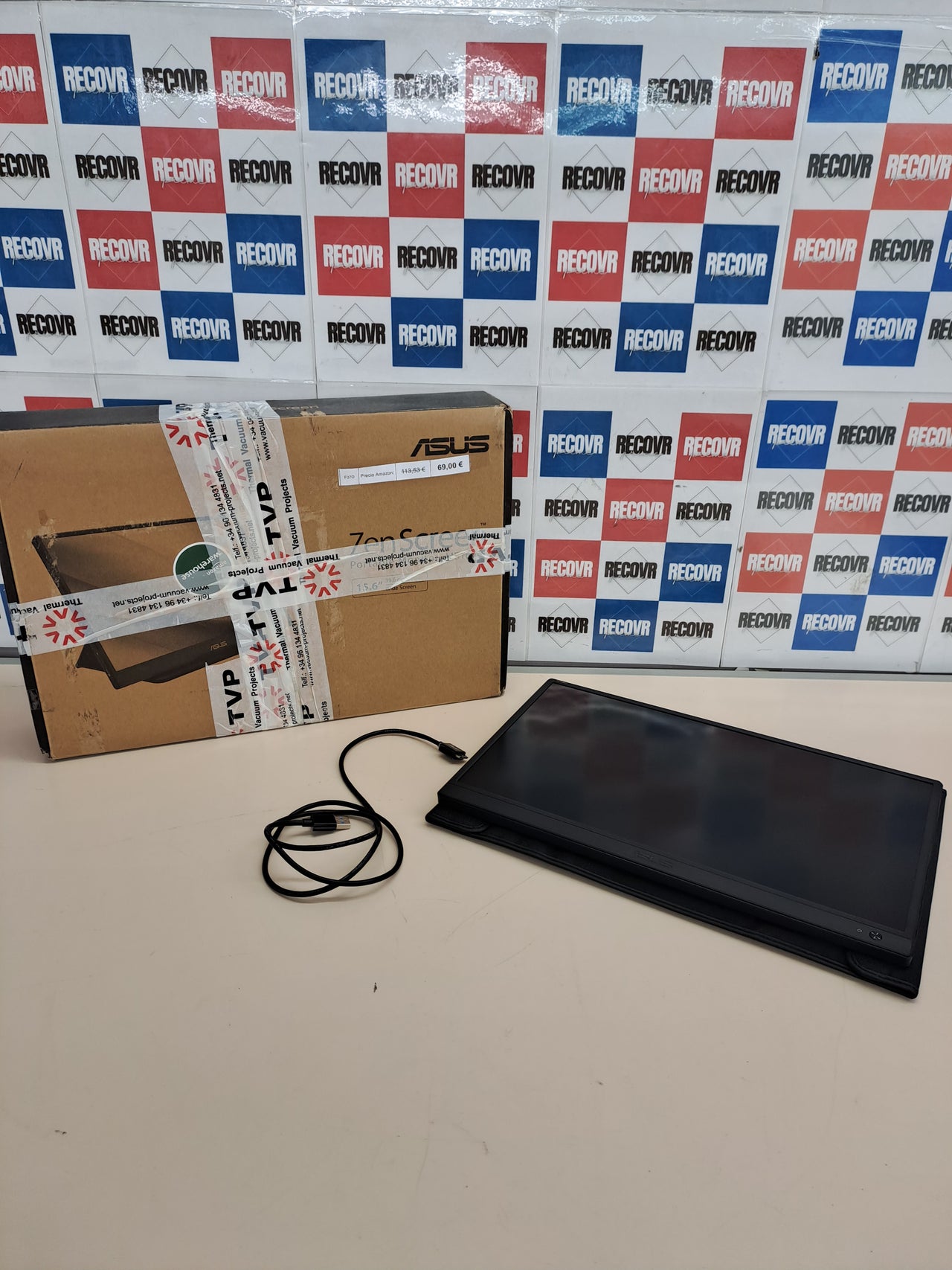 Monitor portátil USB 15,6” HD ASUS ZenScreen MB165B negro