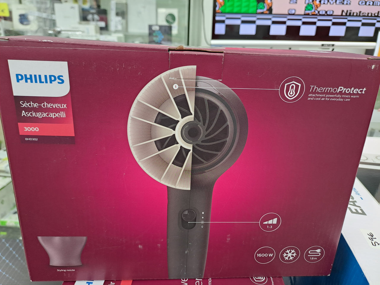 Secador de Pelo Philips, 2100W, Thermoprotect, cuidado Iónico, 1,8m de cable