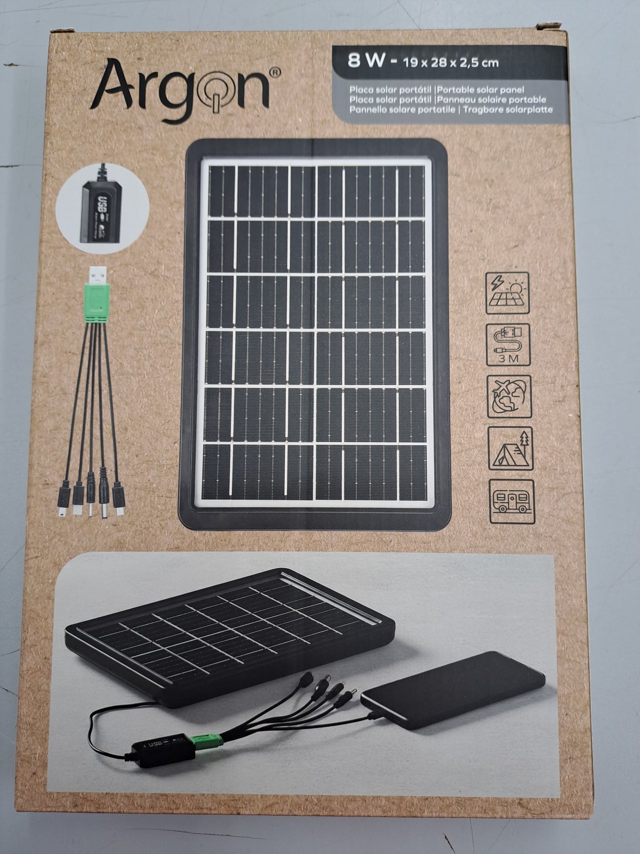 Placa solar portátil 13380 19 x 28 x 2.5 cm