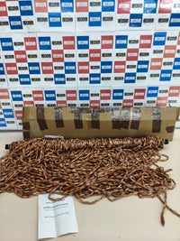 Cortina de perlas de madera marrón 90x195 cm hecha a mano 52 hebras