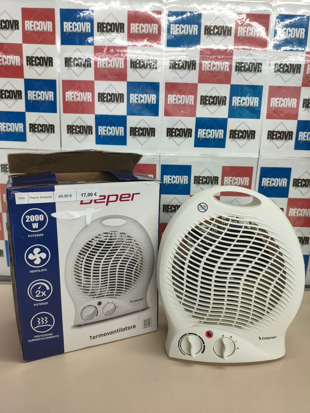 Termoventilador eléctrico compacto Beper P203TER203 de 2000 W