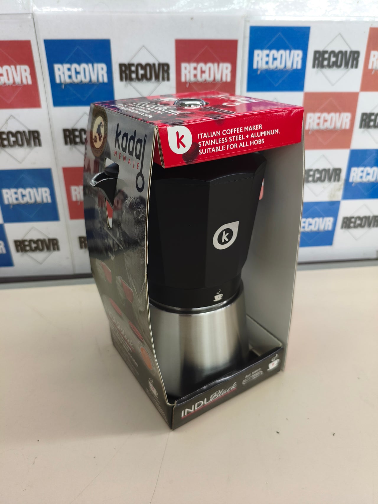 Cafetera Italiana INDU Black 9 tazas