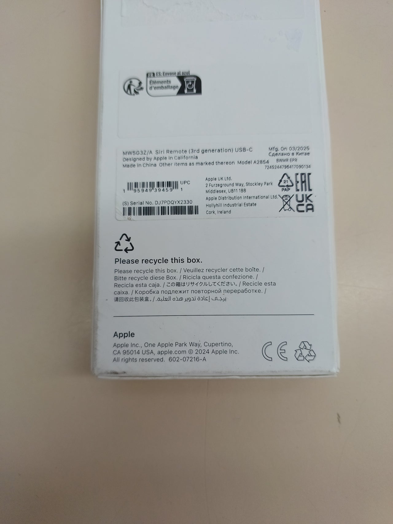 Mando Apple Siri Remote 3.ª Gen 2022