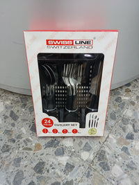 Set de 24 Cubiertos, 6 Cuchillos, 6 tenedores, 6 cucharas, 6 cucharillas SWISSLINE