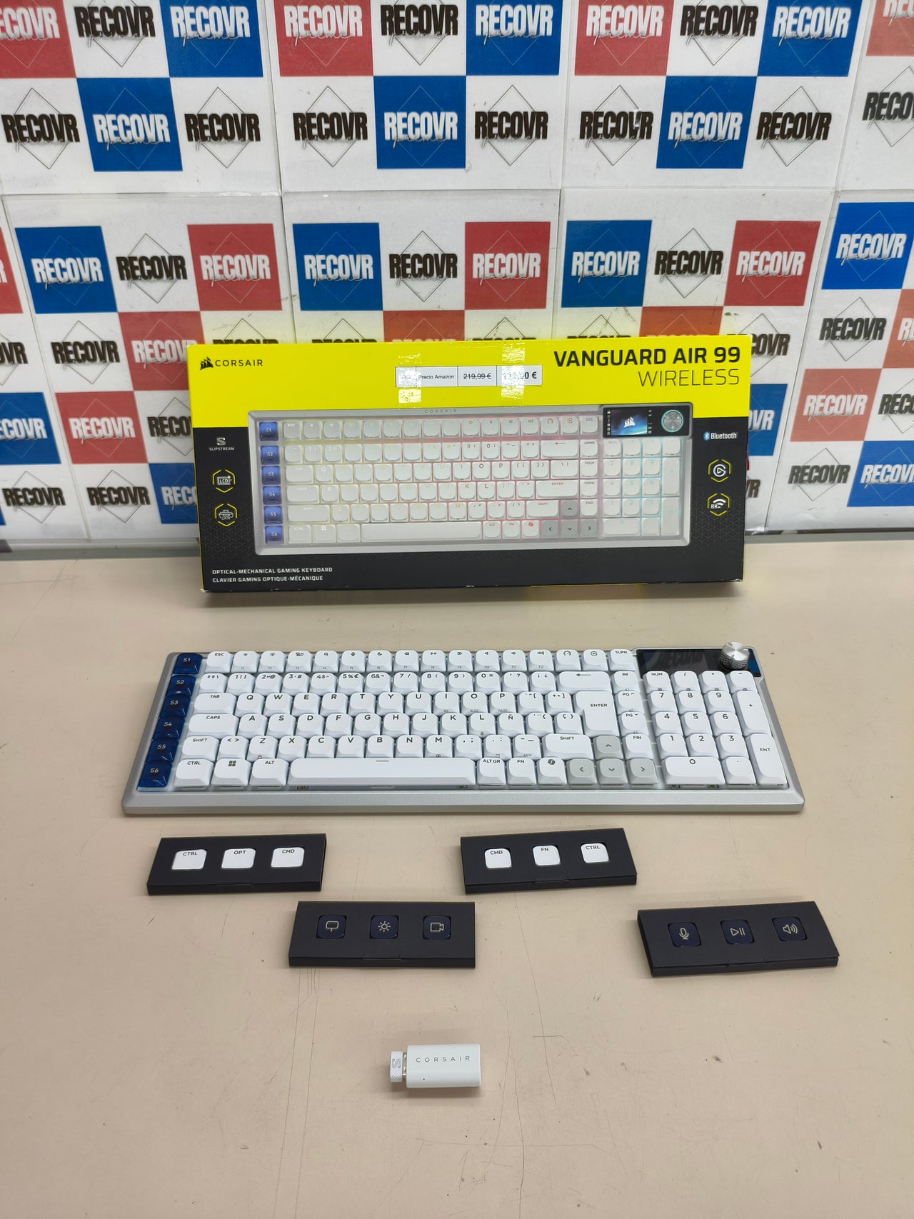 Teclado gaming Corsair VANGUARD Air 99 Wireless RGB blanco