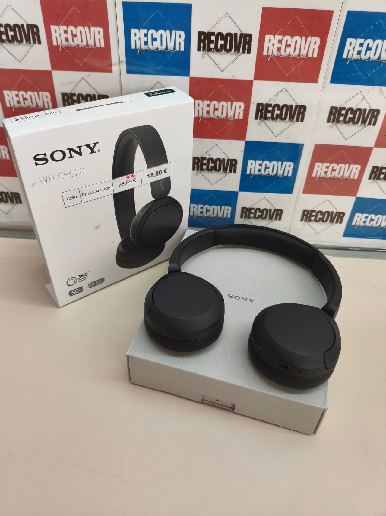Sony WH-CH520, auriculares Bluetooth de diadema, 50 h, negros