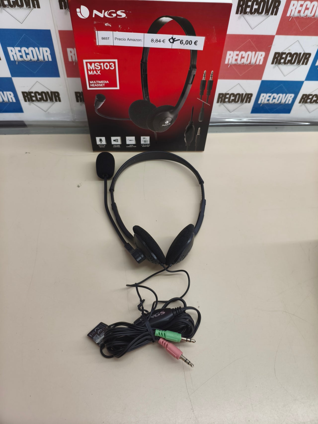 Auriculares con micrófono para ordenador, conexión jack de 3,5 mm