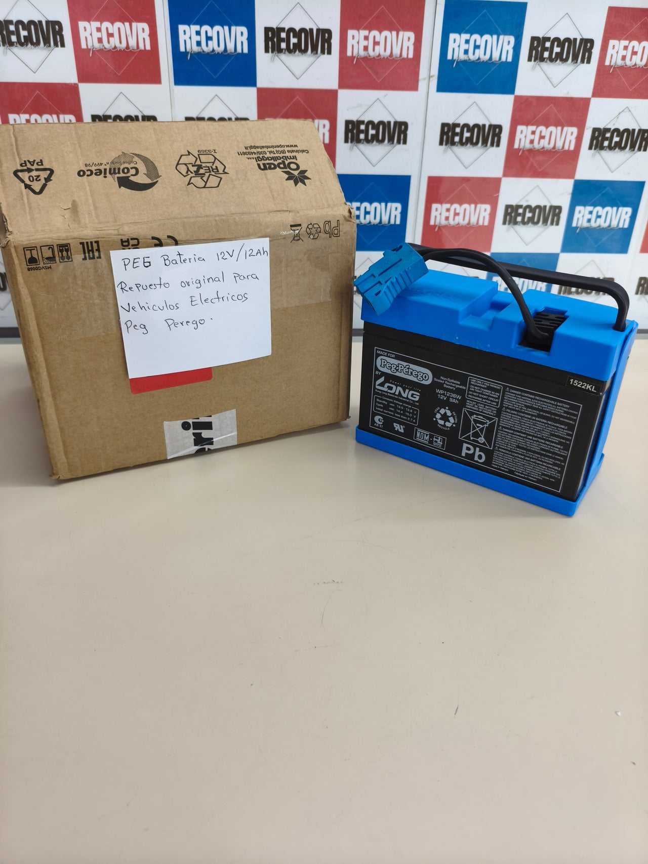 Batería recargable original Peg Perego 12V 12Ah para vehículos eléctricos