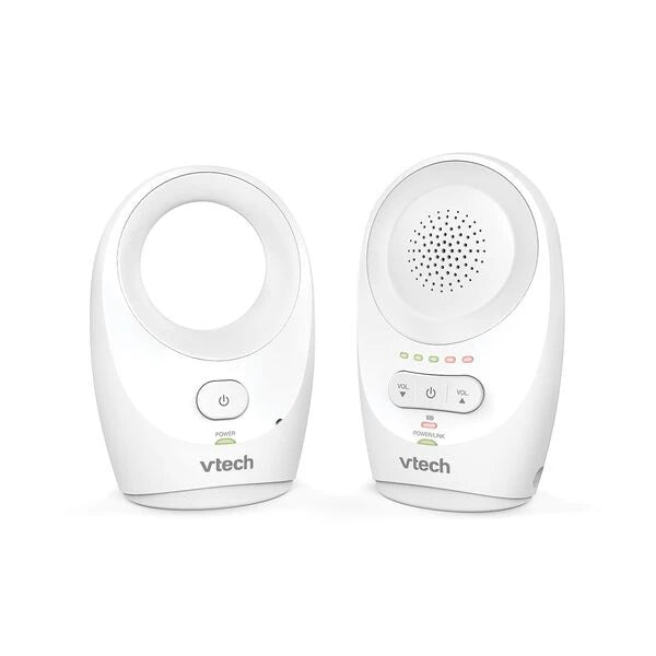VTech BM1120 Monitor de Audio para Bebé, Transmisión de Sonido Clara y Segura, Largo Alcance, Pantalla LED de 5 Niveles de Volumen, Pinza para Cinturón, Baterías Recargables